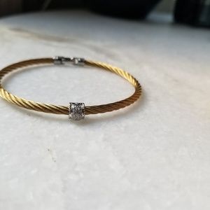 ALOR 18k gold and SS bracelet w/Diamonds